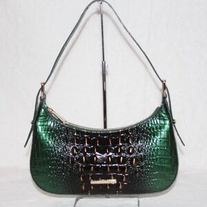 NWT BRAHMIN Kyrie Shoulder Bag Purse Handbag Evergreen Ombre Melbourne Leather